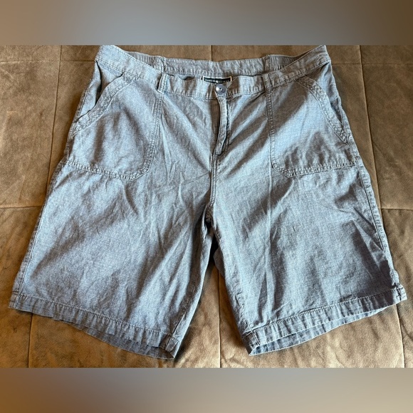 Karen Scott Blue Flat Front Cotton Shorts Size 16W - Picture 1 of 5